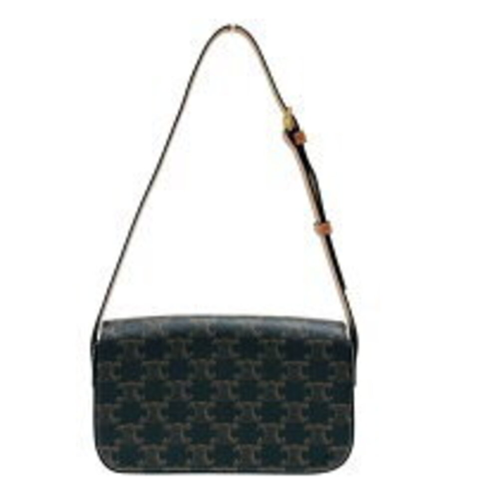 Celine Claude Shoulder Bag Tan Triomphe Canvas - Picture 2 of 11